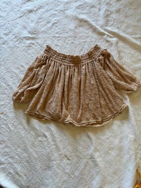 Deletta Soft Beige Smocked Top